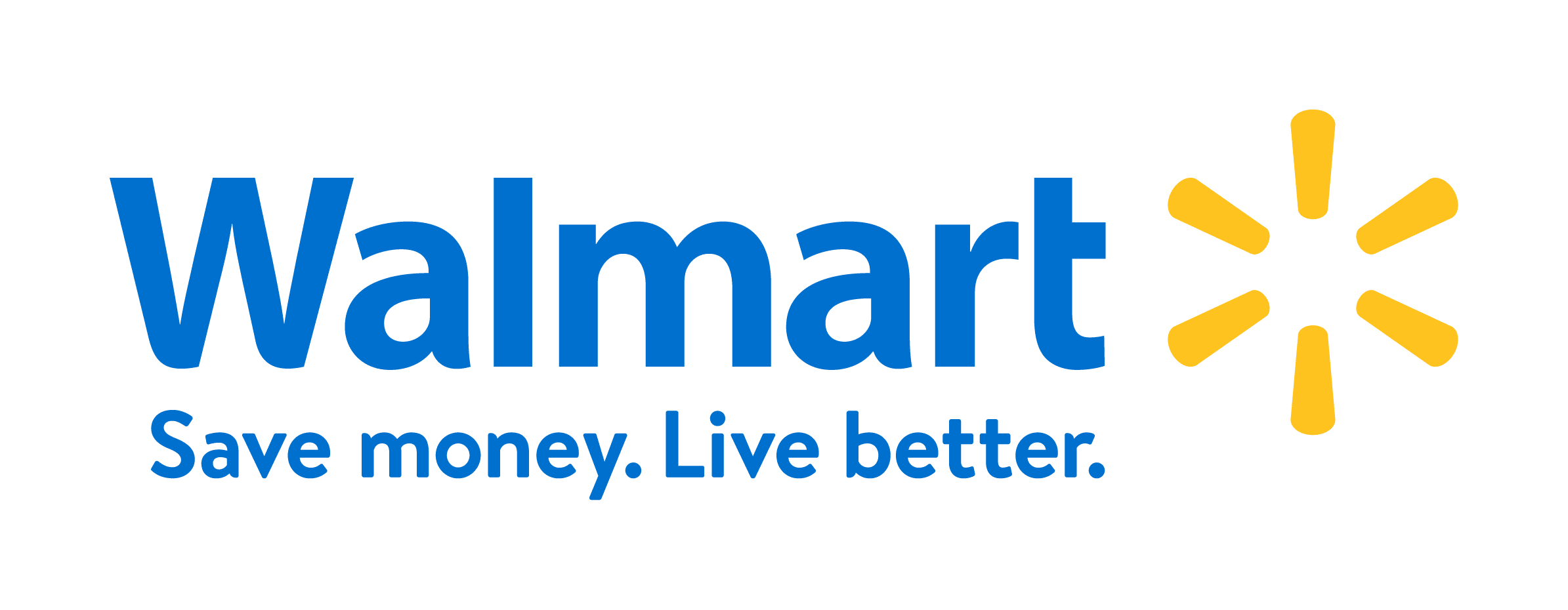 The walmart logo with the words save money better.